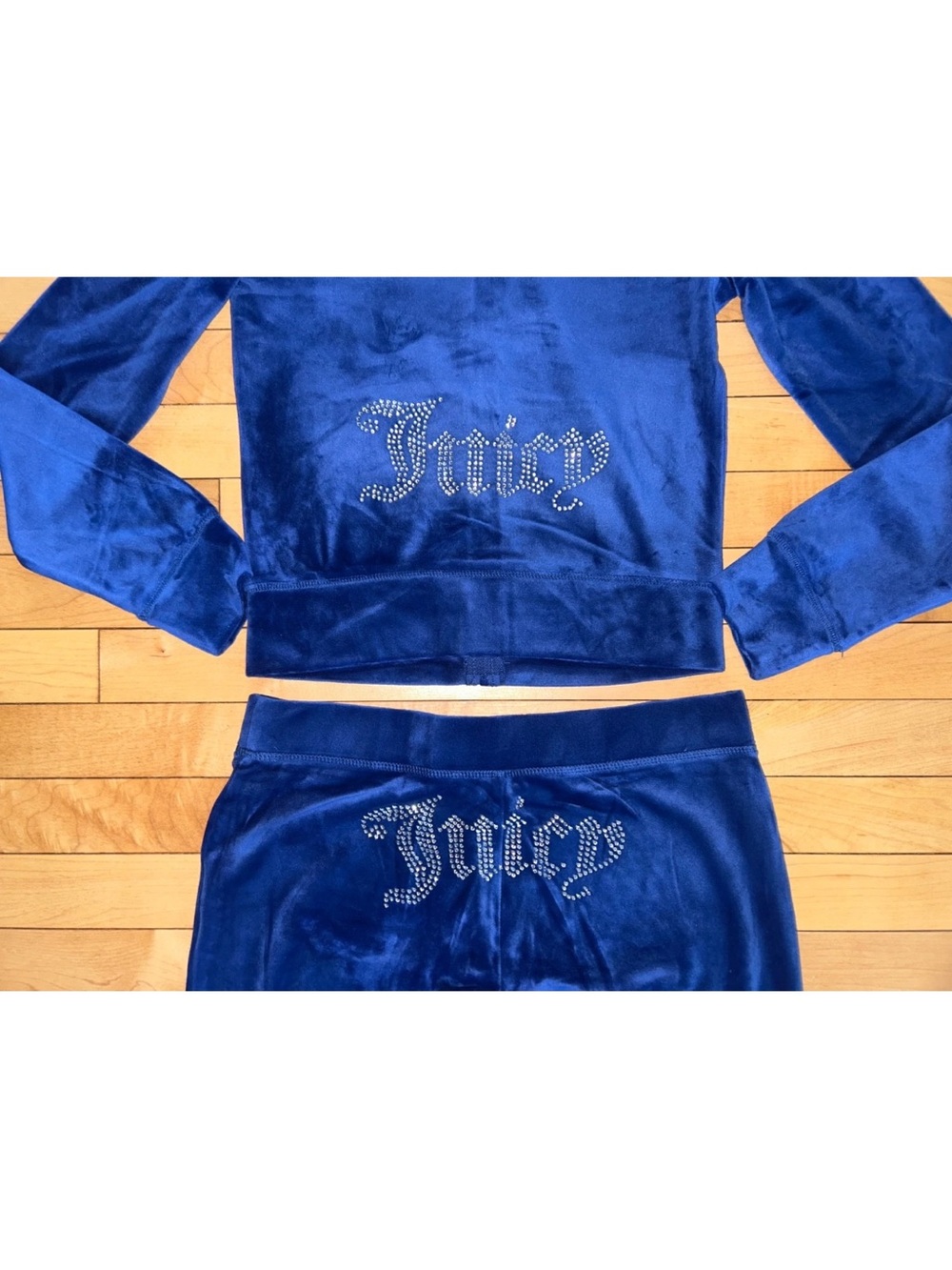 NEW! JUICY COUTURE Velour OG Bling Tracksuit Set in Mascot Blue Size S - Picture 4 of 4